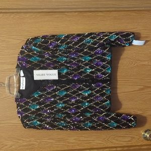 Sequined NWT Night Vogue festive dress jacket. ( Vintage?)
